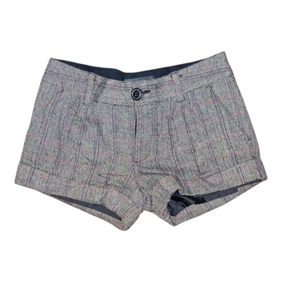 Old Navy Wool Blend Low Waist Lined Plaid Shorts Size 6 - Picture 1 of 6